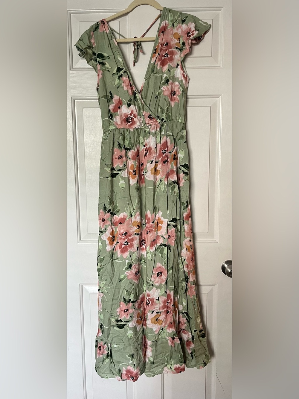 Bog Collective Sage Green Floral Maxi Dress - Picture 2 of 4